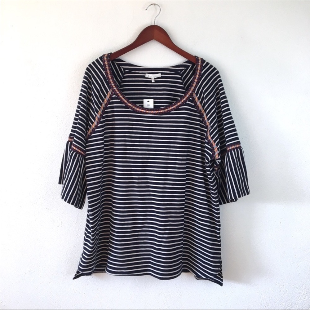 Skies are blue NWT 3/4th sleeve striped top